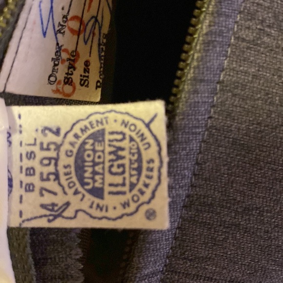 Vintage Leonard Arkin  gray designer dress with Union tag and belt - Picture 7 of 12
